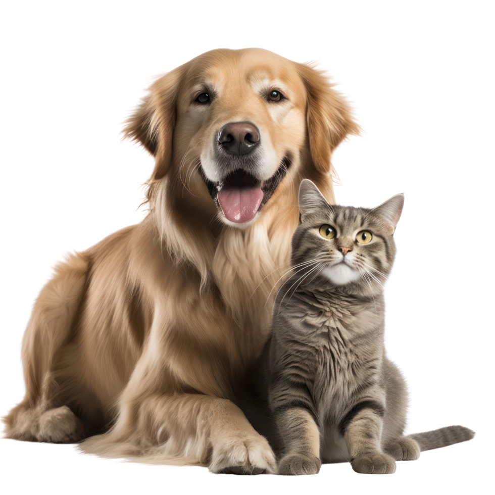 Perro y gato juntos, mascotas cuidadas en Katdoc